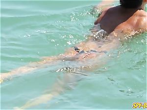 fat bumpers unexperienced Beach mummies - spycam Beach video